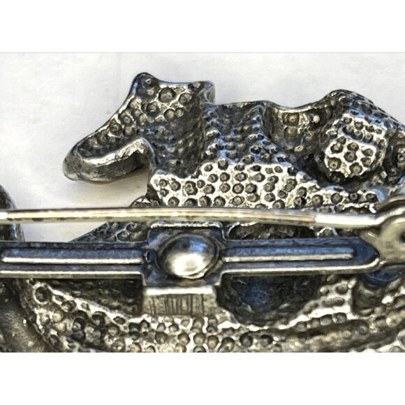 AJMC Pewter & Enamel Noah’s Ark Brooch Pin Vintage Signed - Picture 5 of 14